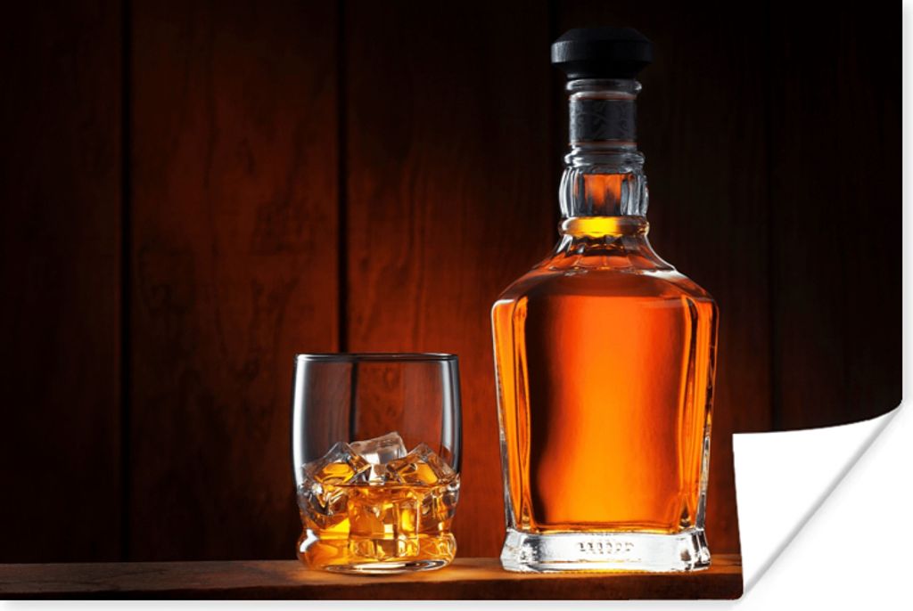 MuchoWow Poster Whiskey - Flasche - Karaffe 180x120 cm - Fotoplakat