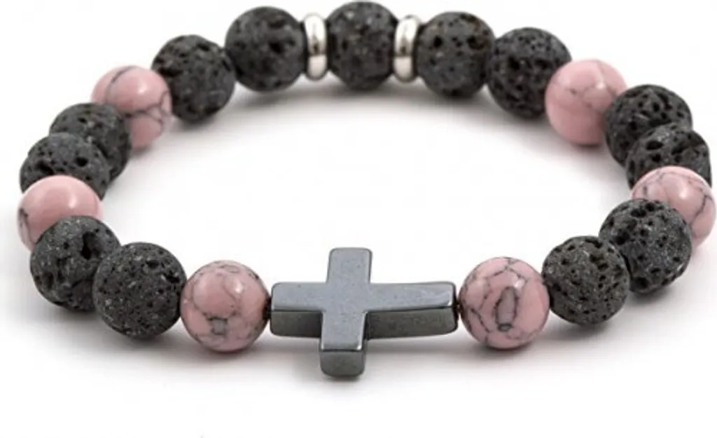 Bracciale MINK78/17 Ematite e Pietra Lavica | Accessorio Uomo Elegante