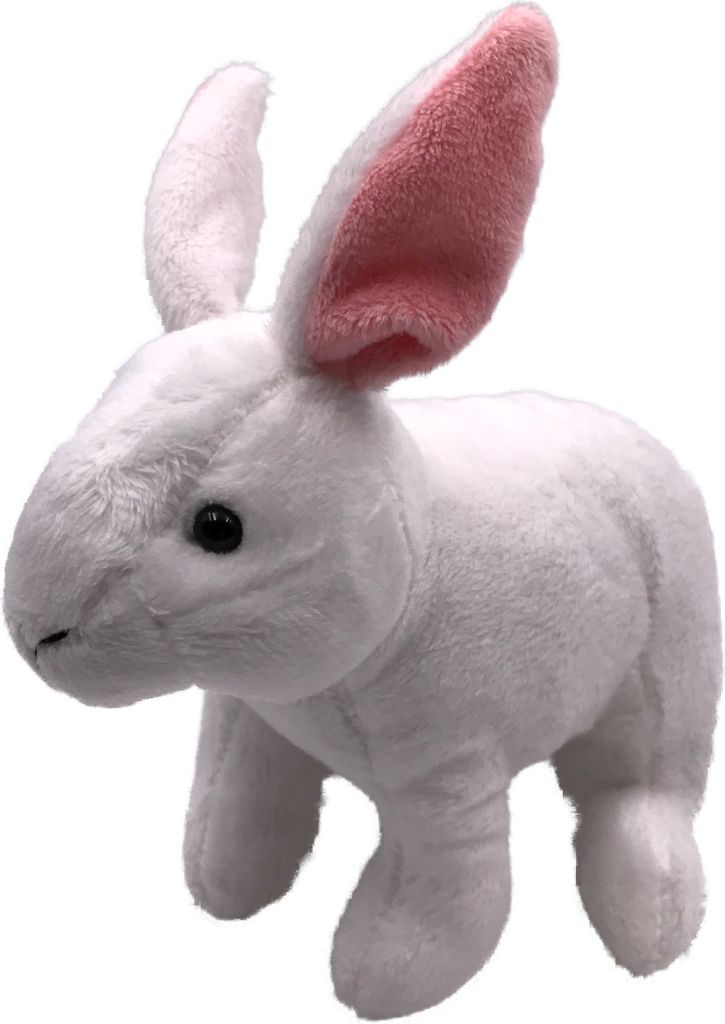 Onwomania Plüschtier Kuscheltier Stoff Tier Hase weiß Kaninchen 18 cm