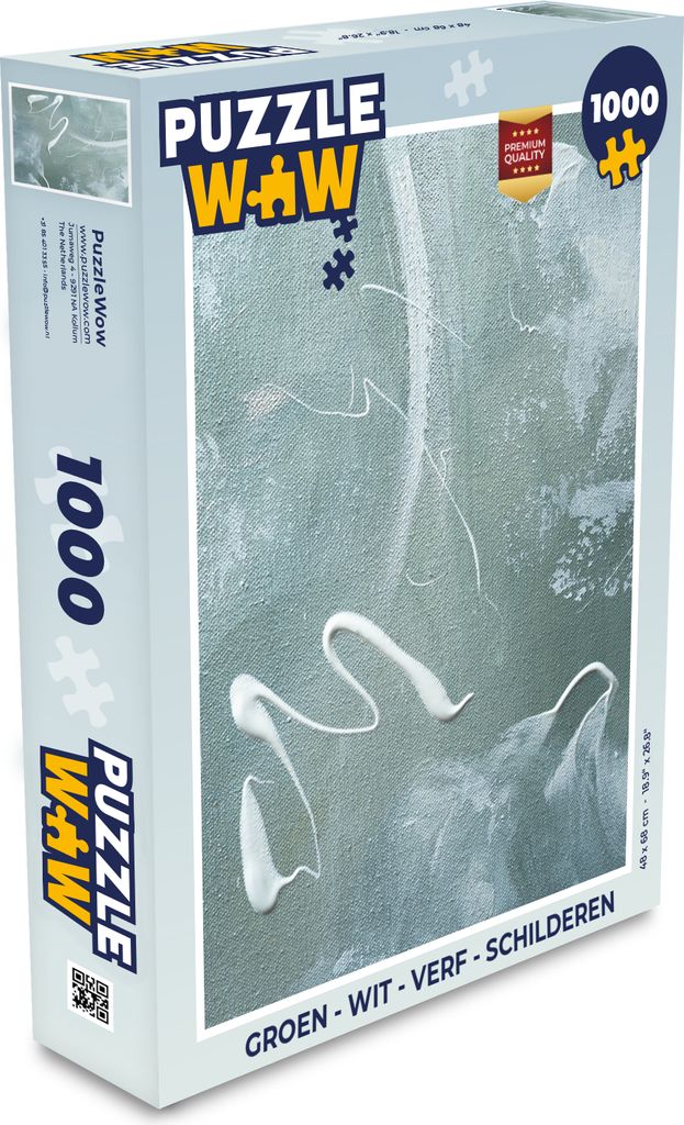 MuchoWow Puzzle 1000 Teile Grün - Weiß - Farbe - Malerei - Spielzeug - Alt und Jung - Spiele - Puzzeln