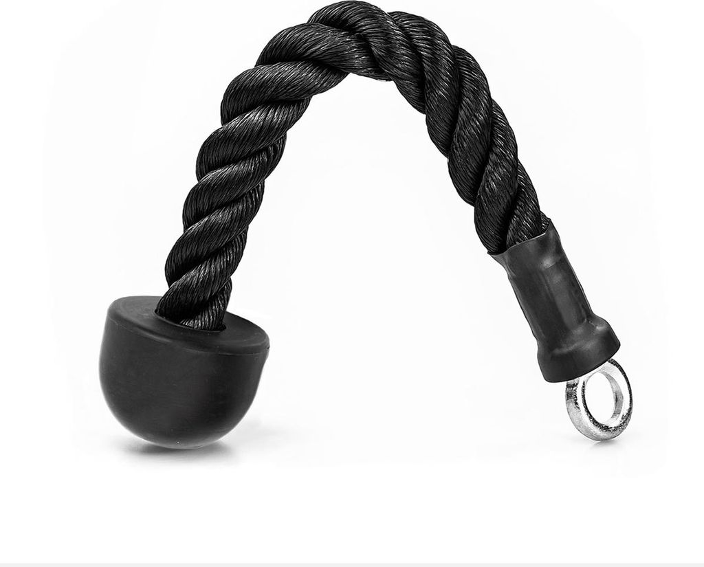 Trizeps-Trainingsseil bis 120 kg Belastbar, Einhandgriff 37 cm, Bizeps Trainingsgerät, Trizepsseil