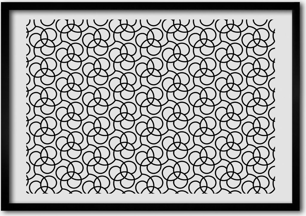 Bild - Bilder - Bilderrahmen - 70 cm x 50 cm - MDF-Rahmen, Wandkunst geometrischer Hintergrund