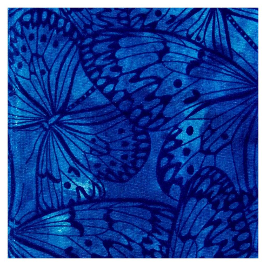 Baumwollstoff mit Schmetterlingsdruck, 100 % Baumwolle, Meterware, 112 cm breit (Königsblau)