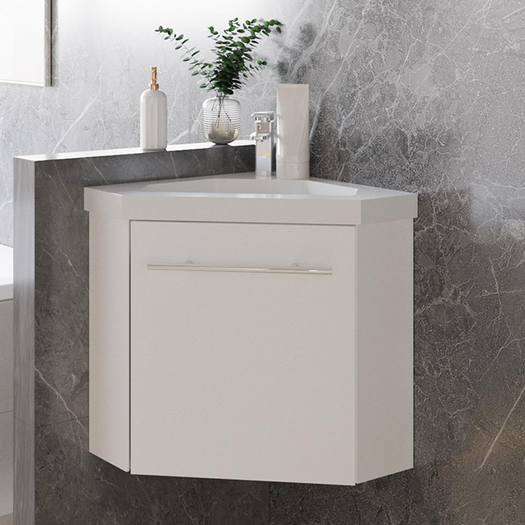 40 cm Anthrazit Matt Badmöbel Set Eckwaschtisch mit Produktbild 