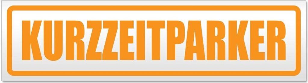 Kiwistar - Autoaufkleber - Orange - 30 x 8 cm - Kurzzeitparker - Hinweis Aufkleber Sticker für Auto, Kfz, Fahrrad, PKW, LKW