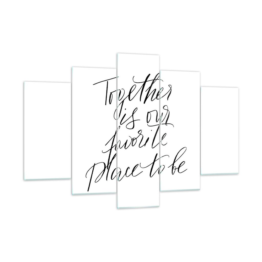 Bilder auf glas - 5 Teile - Gemeinsam unser Ort - 150x100cm - Glasbilder - Wandbilder - Bilder - zum Aufhängen bereit - Wanddekoration aus Glas - ...