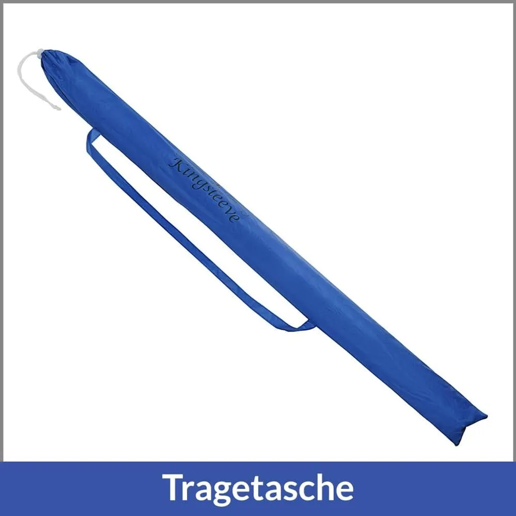 Parasol de plage bleu 180 cm - Protection UV et inclinaison réglable