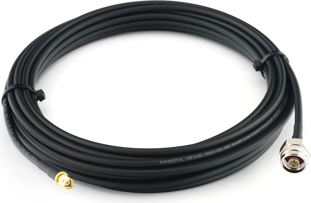 Cavo Prolunga Antenna 5m RP-SMA Maschio a N Maschio HF-240 Bassa Perdita - 3