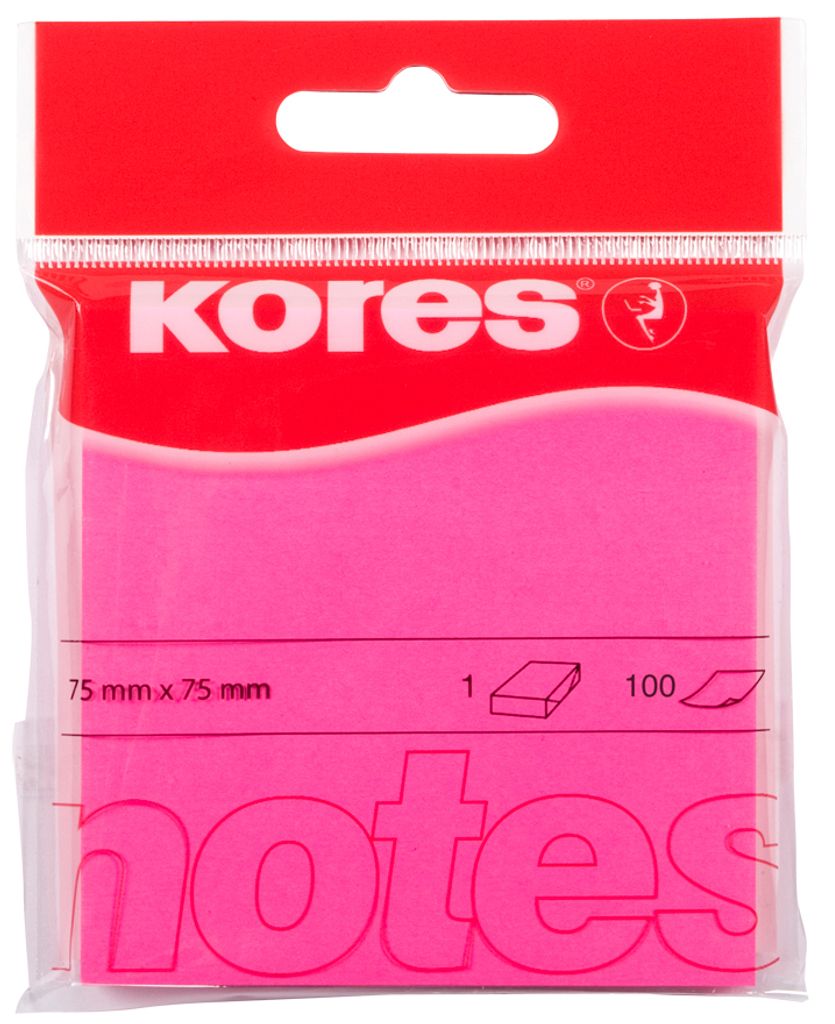 Kores Haftnotizen "NEON" 75 x 75 mm blanko neon-gelb
