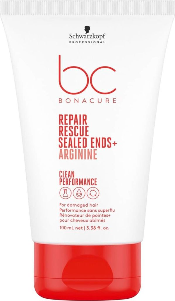 A white tube of Schwarzkopf Professional BC Bonacure hair product with a red cap.
