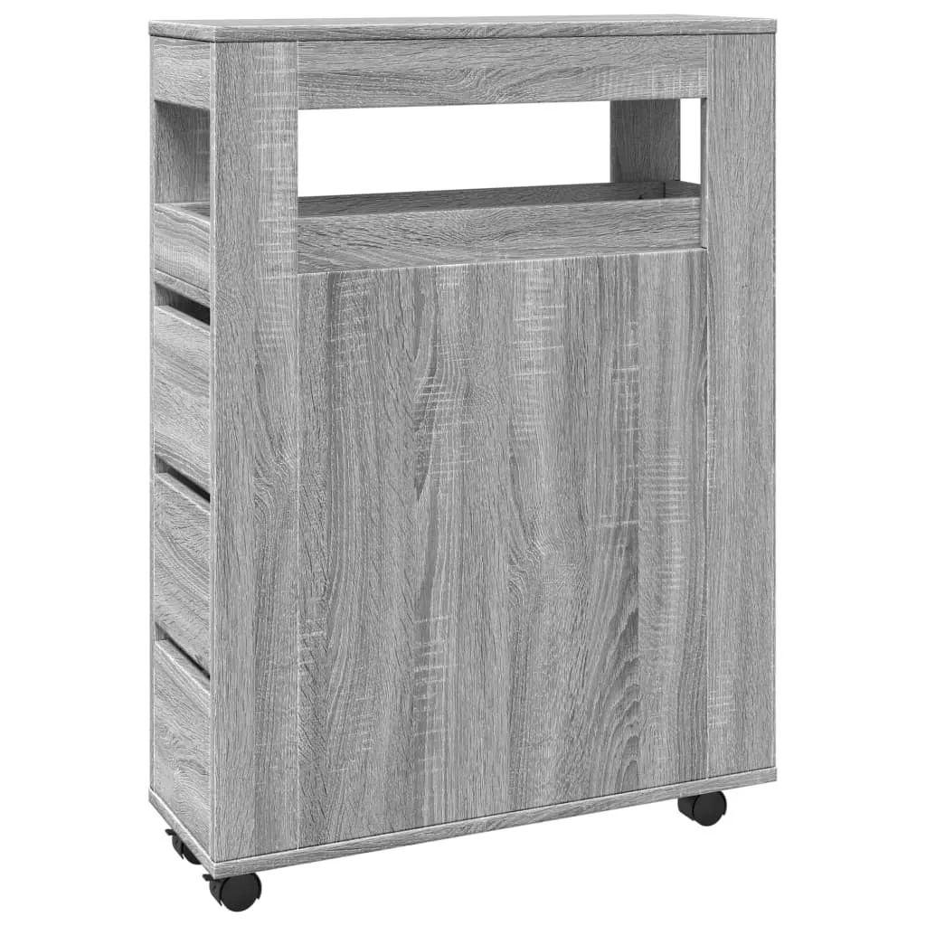 SYFAX™ Carrello Bagno in Truciolato Grigio Sonoma | Montaggio Facile