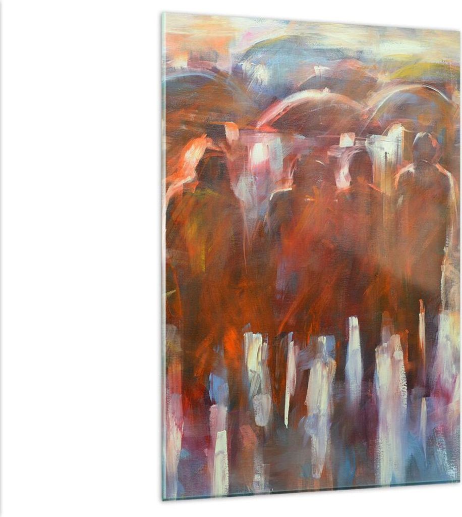 Bilder auf glas - Einteilig - Regenschirme Menschen Handwerk - 80x120cm - Glasbilder - Wandbilder - Bilder - Wanddekoration aus Glas - Glas Bilder ...