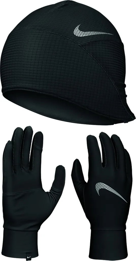 Nike Essential Running 9385/15 Noir et Argent Taille L/XL Gants Homme
