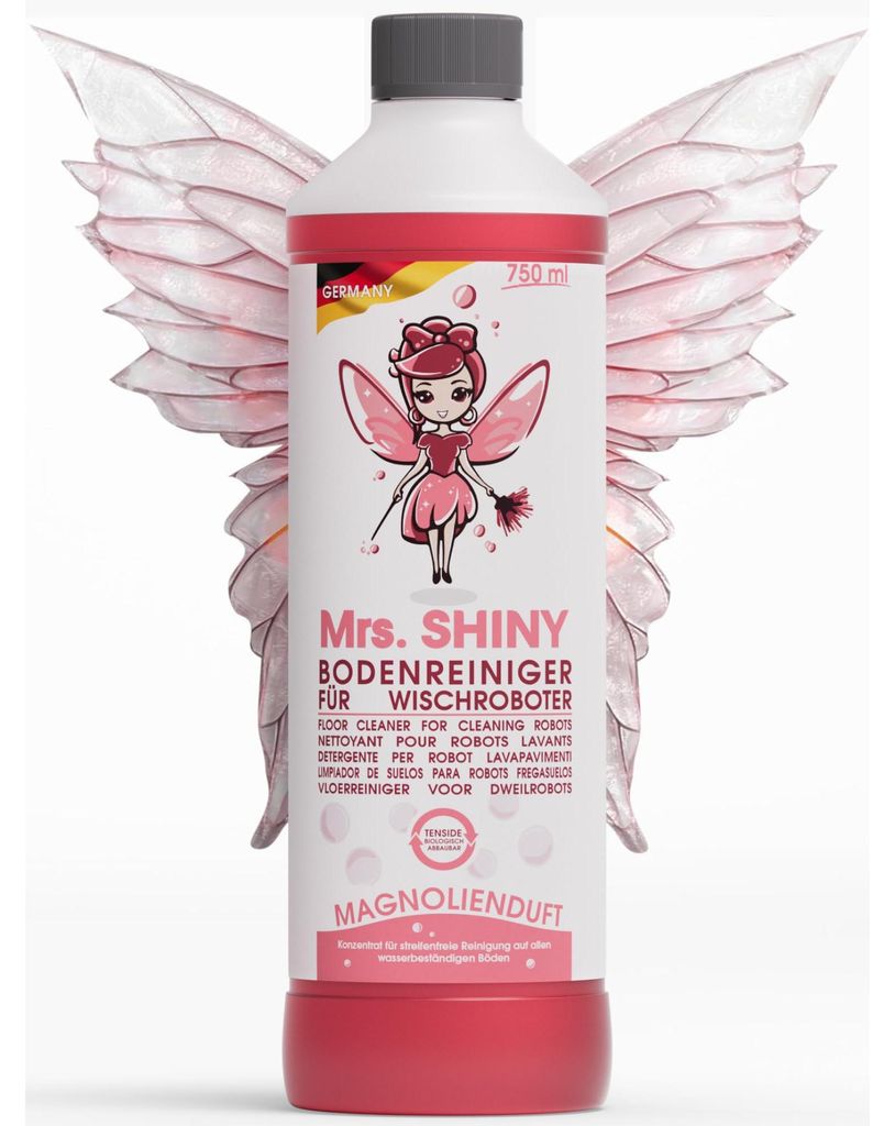 Mrs. SHINY - Wischroboter Reinigungsmittel mit Produktbild 