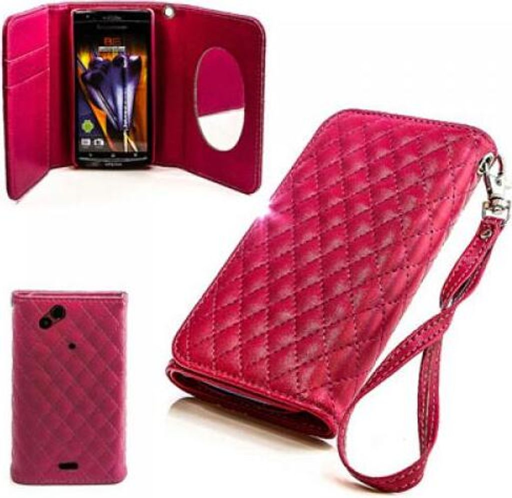 Sony Ericsson Xperia Arc Lt15i / Arc S Lt18i Booksytle Handtasche Mirror Pink