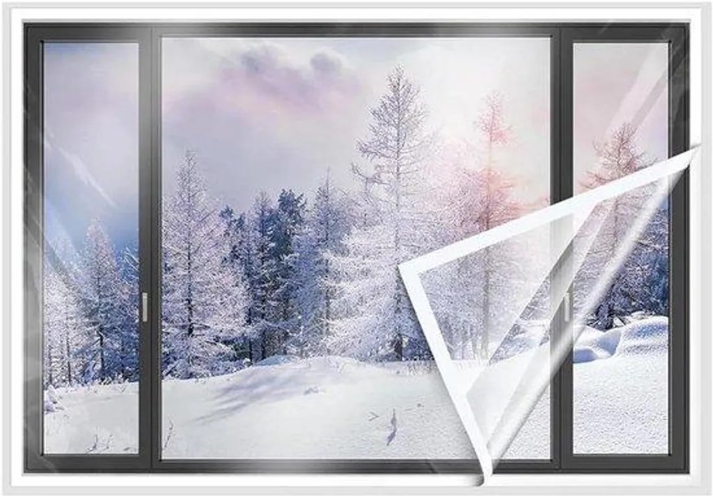 Film isolant vitre contre le froid et courants d'air - 120x160cm x2
