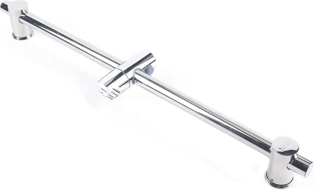 Duschstange/Duschgleitschiene aus Edelstahl 304 - Wandmontiert - 360° schwenkbarer Halter - Höhenverstellbar 21–66 cm - Hochglanz - Silber