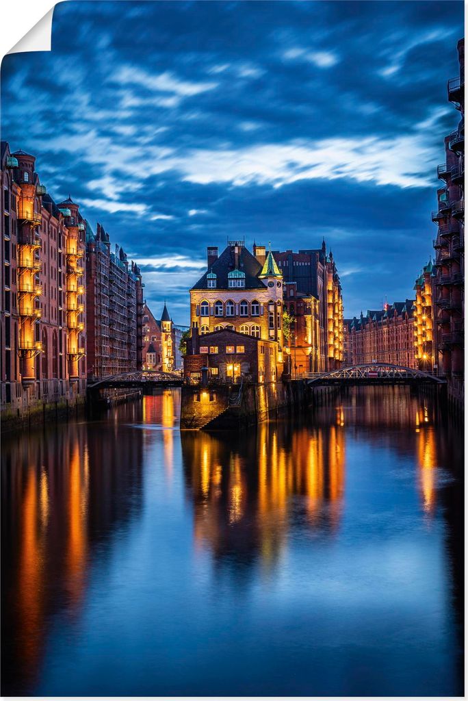 ARTland Poster Wasserschloss Speicherstadt in Hamburg Größe: 60x90 cm