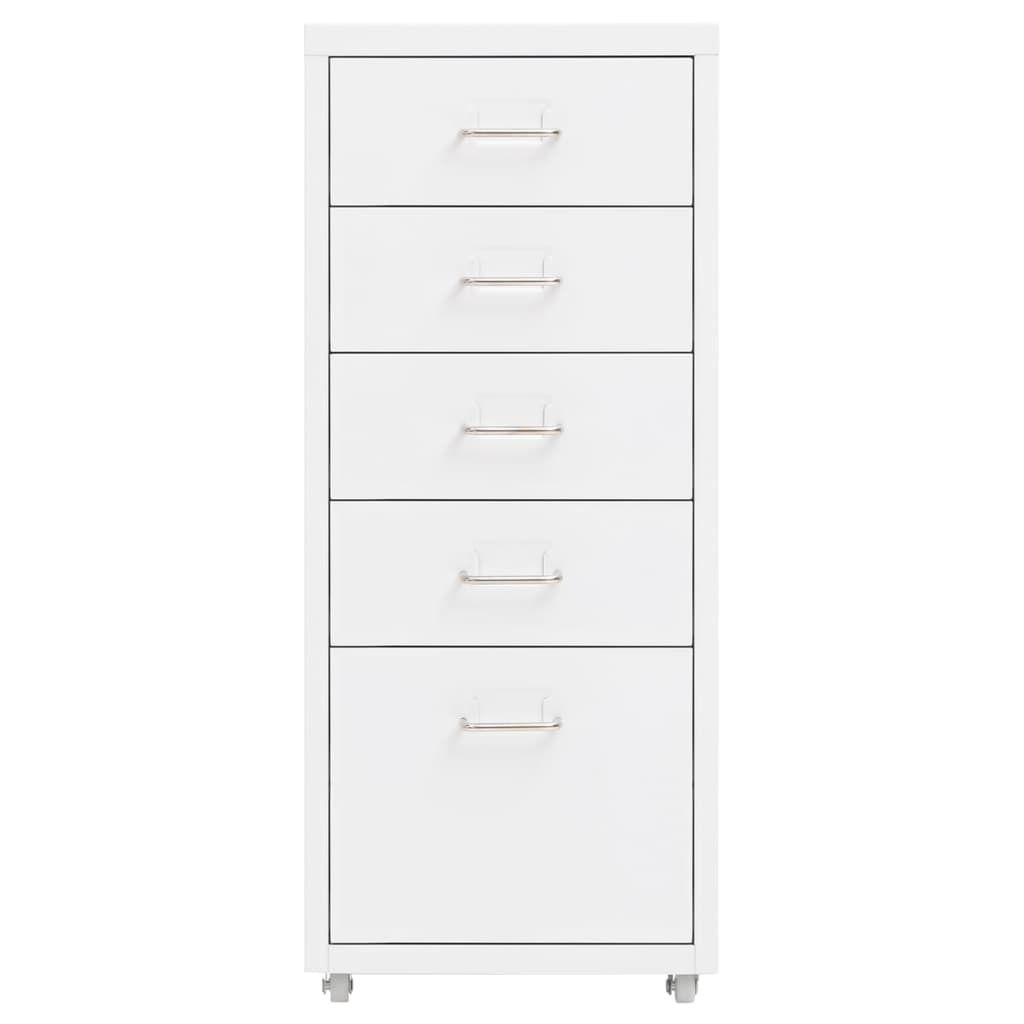 vidaXL Szafka na dokumenty na kółkach biała 28x41x69 cm Zdjęcie produktu 