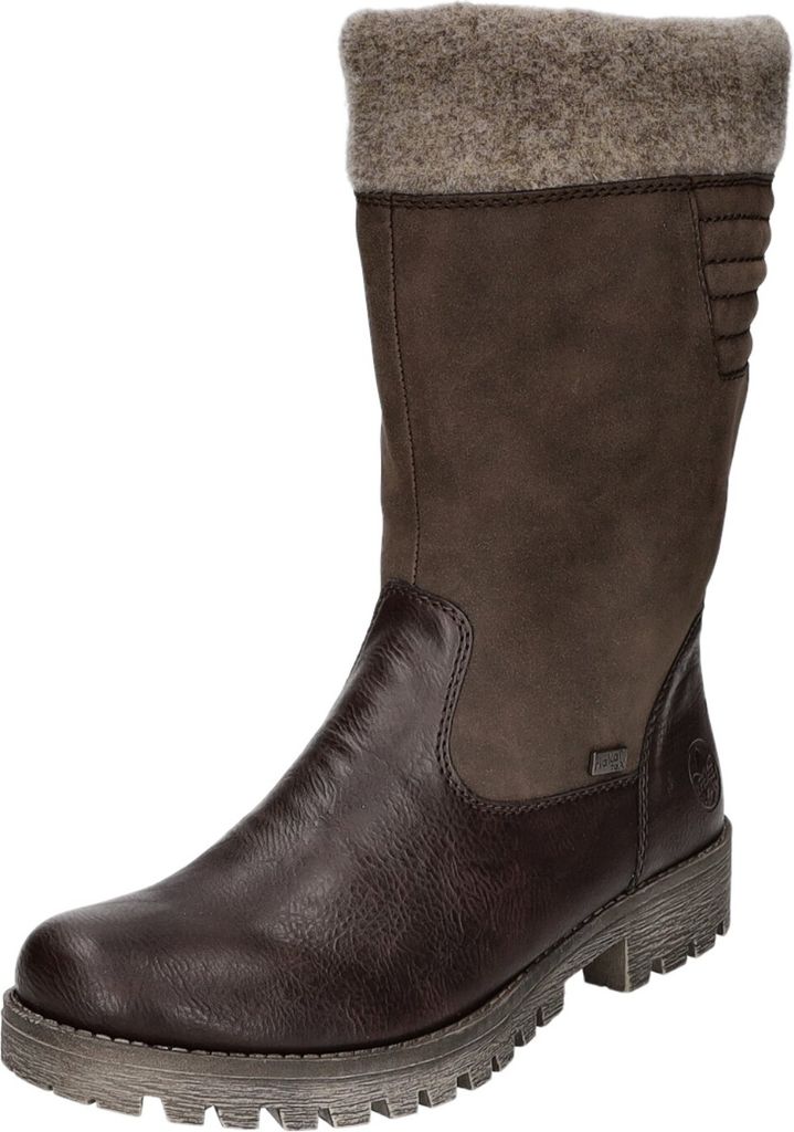 Rieker Damen Hochschaftstiefel Slipper gefüttert nussbraun 39