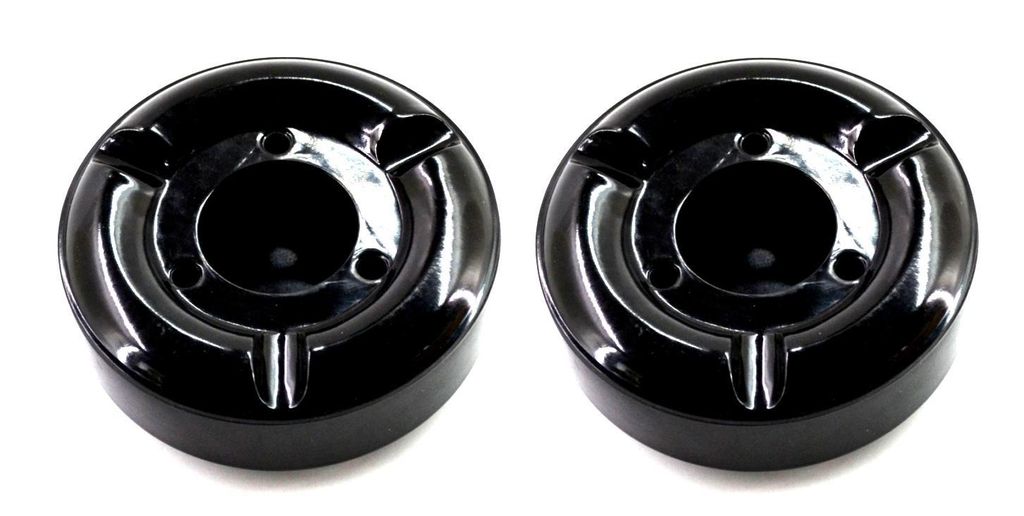2er Set Aschenbecher schwarz Melamin Sturmaschenbecher Tischaschenbecher