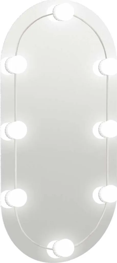 vidaXL Specchio con luci LED 80x40 cm in vetro ovale