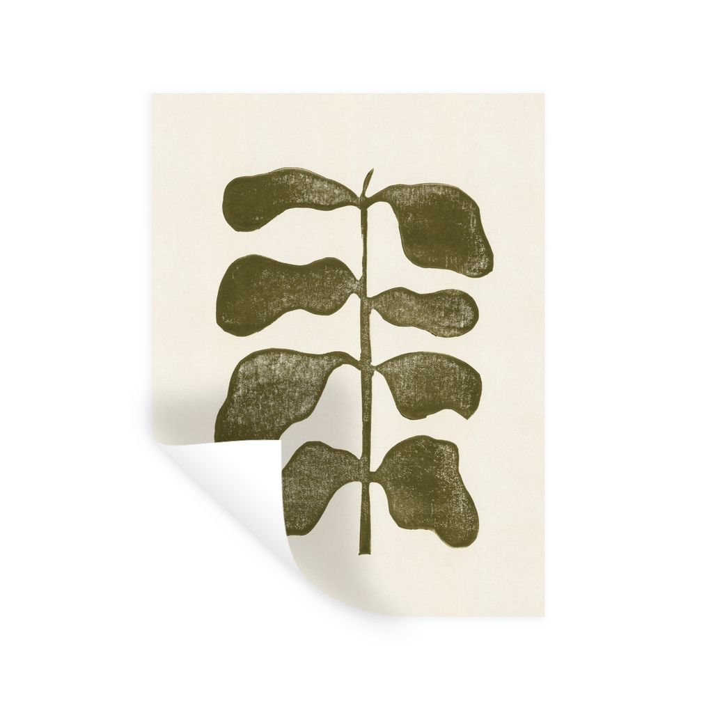 MuchoWow Wandtattoo Wandsticker Wandaufkleber Pflanze - Grün - Pastell - Blume 90x120 cm Selbstklebend und Repositionierbar - Faltenfrei