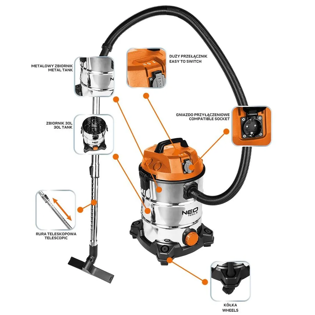 Aspirateur eau poussière contre les débris de chantier difficiles - 2