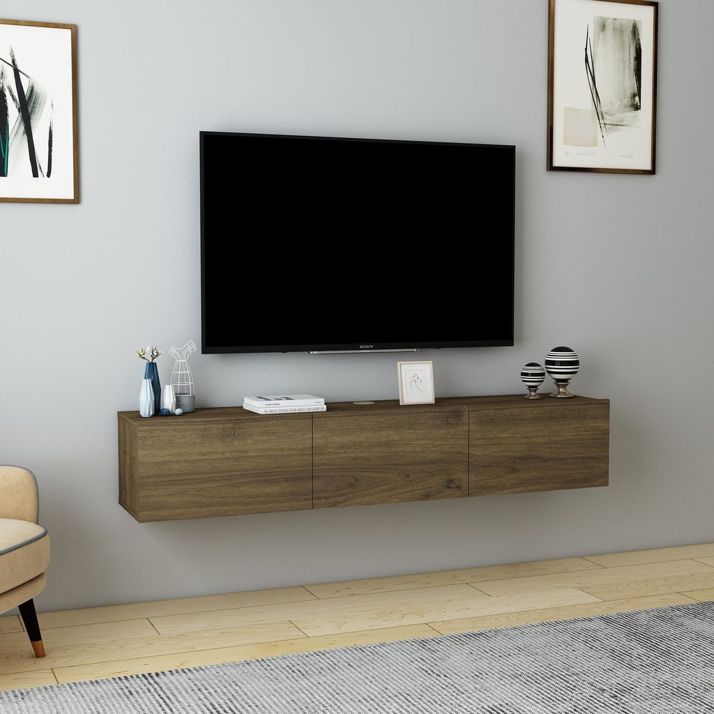 Skye Decor, Denby - Walnut, TV-Ständer, Nussbaum, 100% Spanplatte, 160 x 31,4 x 29,6 cm