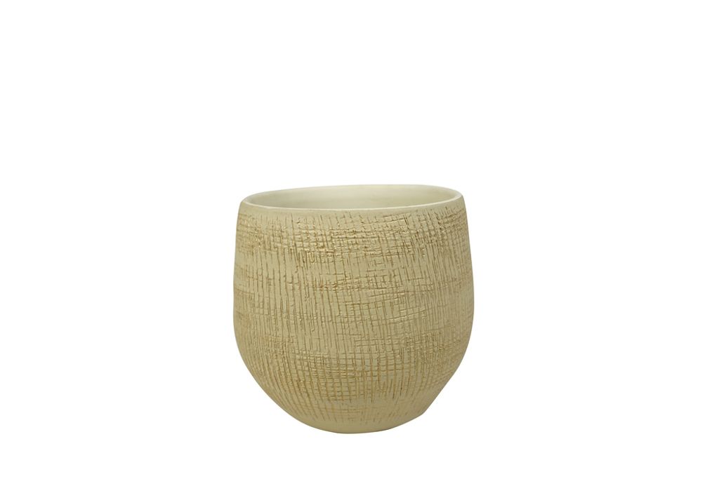 Ter Steege Pflanzentopf - moderner Look - beige - 18 x 16 cm