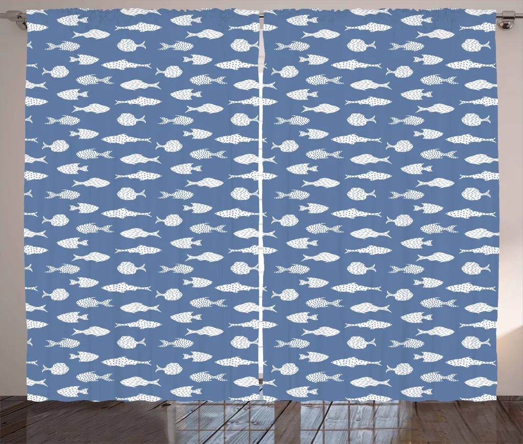 Tende Universali ABAKUHAUS Motivo Pesci | Arredo Coastal Chic 280x175
