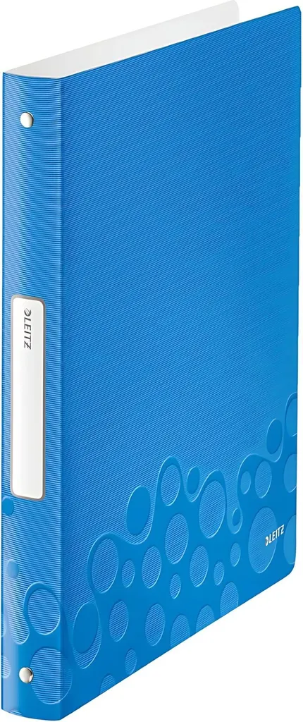 Classeur A4 Durable Leitz WOW 4 Anneaux Bleu Métal pour Rangement Facile