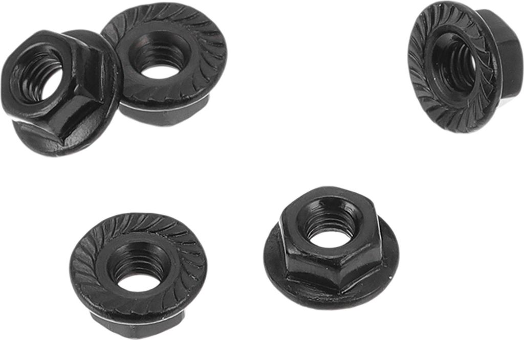 5 Stk. M3*0.5 Auto-Flanschmuttern 304 Edelstahl Gerändelte Sechskant-Sperrflanschmuttern Rutschfester Sperrflansch Schwarz für Auto Motorrad