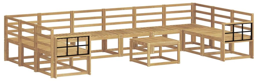vidaXL Outdoor-Sofagarnitur 11 pcs Weiß Massivholz Akazie