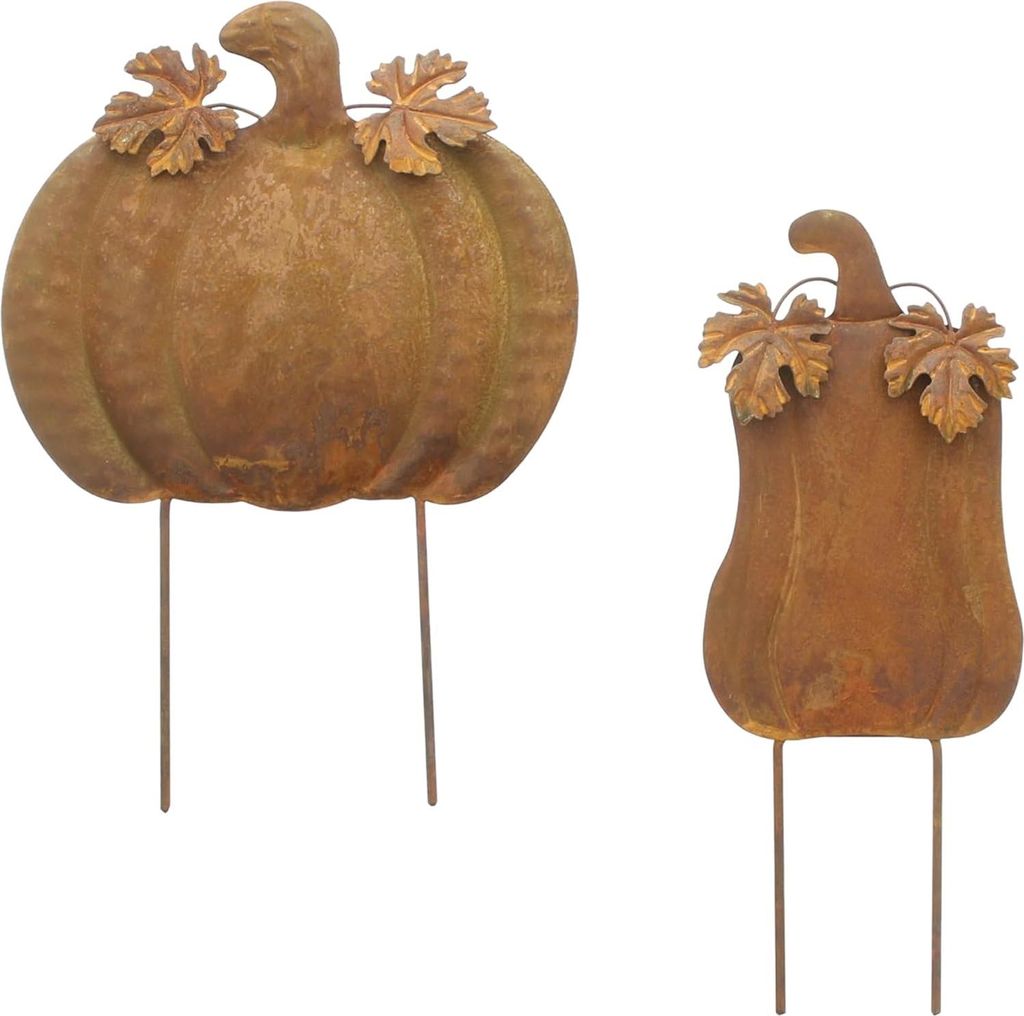 FRANK FLECHTWAREN Herbststecker Kürbis, 2er Set, Metall, Produktbild 