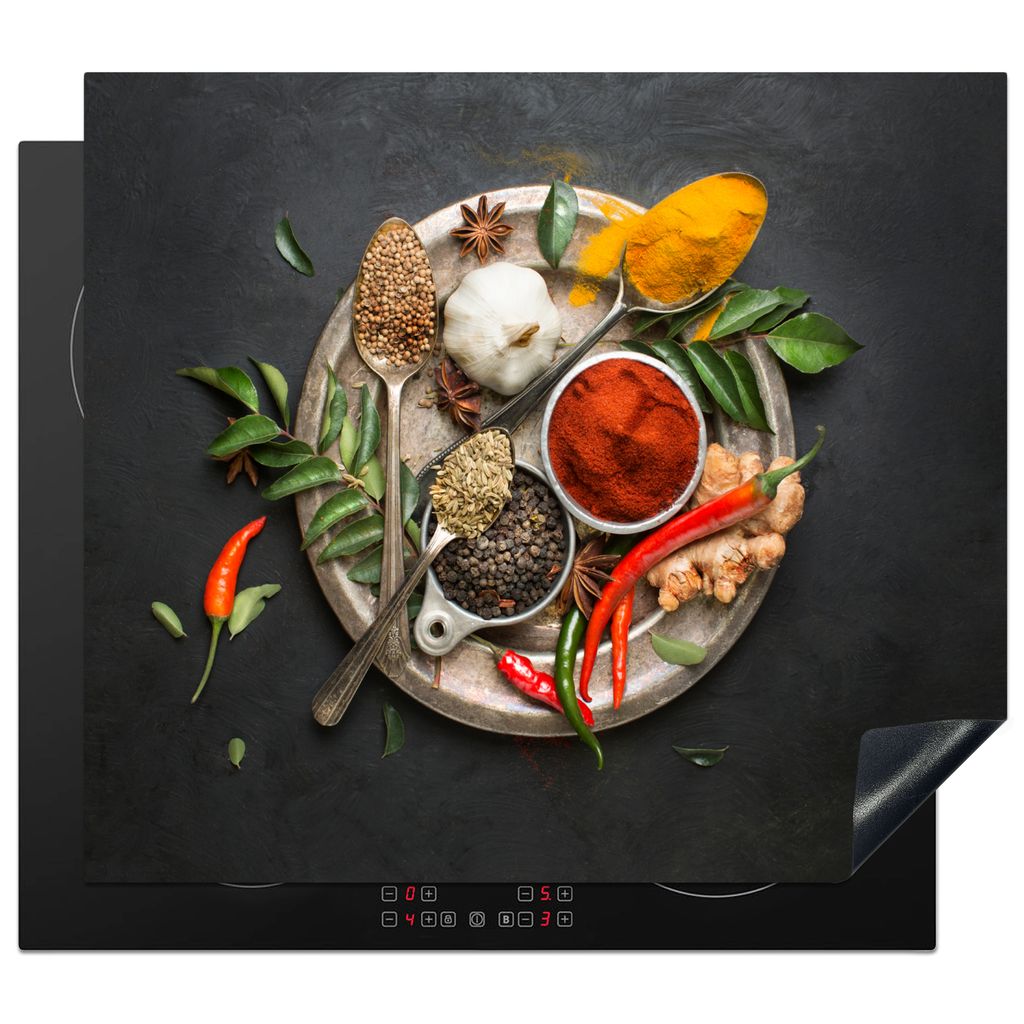 MuchoWow Herdabdeckplatte - Induktionsschutz - 60x52 cm - Herdabdeckung Matte von Vinyl - Vergrößert die Arbeitsfläche - Glaskeramikkochfeld-A...