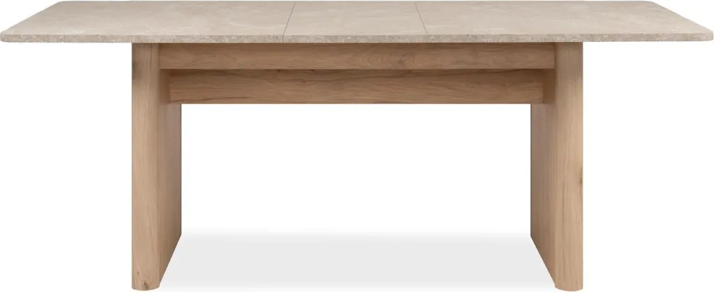 Grande table de repas extensible bois et effet pierre travertin 200cm - 7