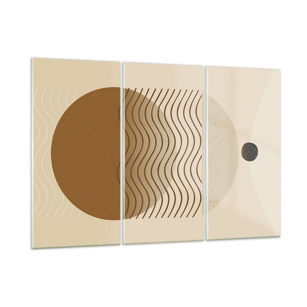 Bilder auf glas - 3 Teile - Abstraktion Geometrie Minimalismus - 165x110cm - Glasbilder - Wandbilder - Bilder - Wanddekoration aus Glas - Glas Bild...