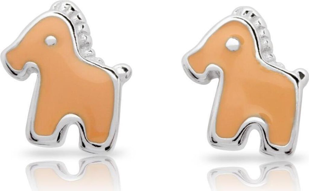Unique 925 Silber Ohrstecker Pferdemotiv für Kinder KE0002