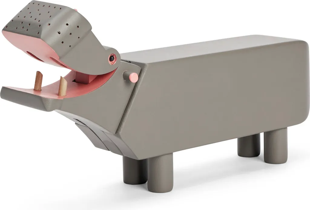 Ippopotamo Kay Bojesen Grigio 9cm - Statuetta in Legno Iconica Danese