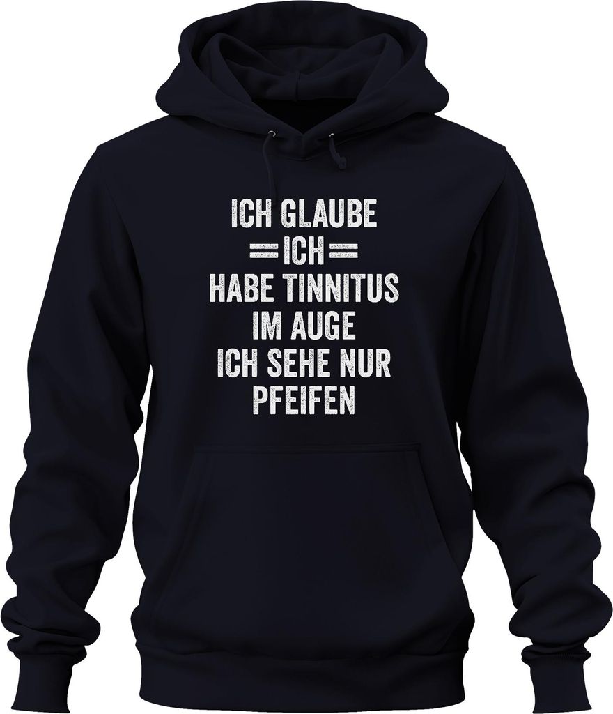 Tinnitus im Auge sehe nur Pfeifen witziges HNO Geschenk Audiologe Uni Hoodie Kapuzenpullover, Navy, S