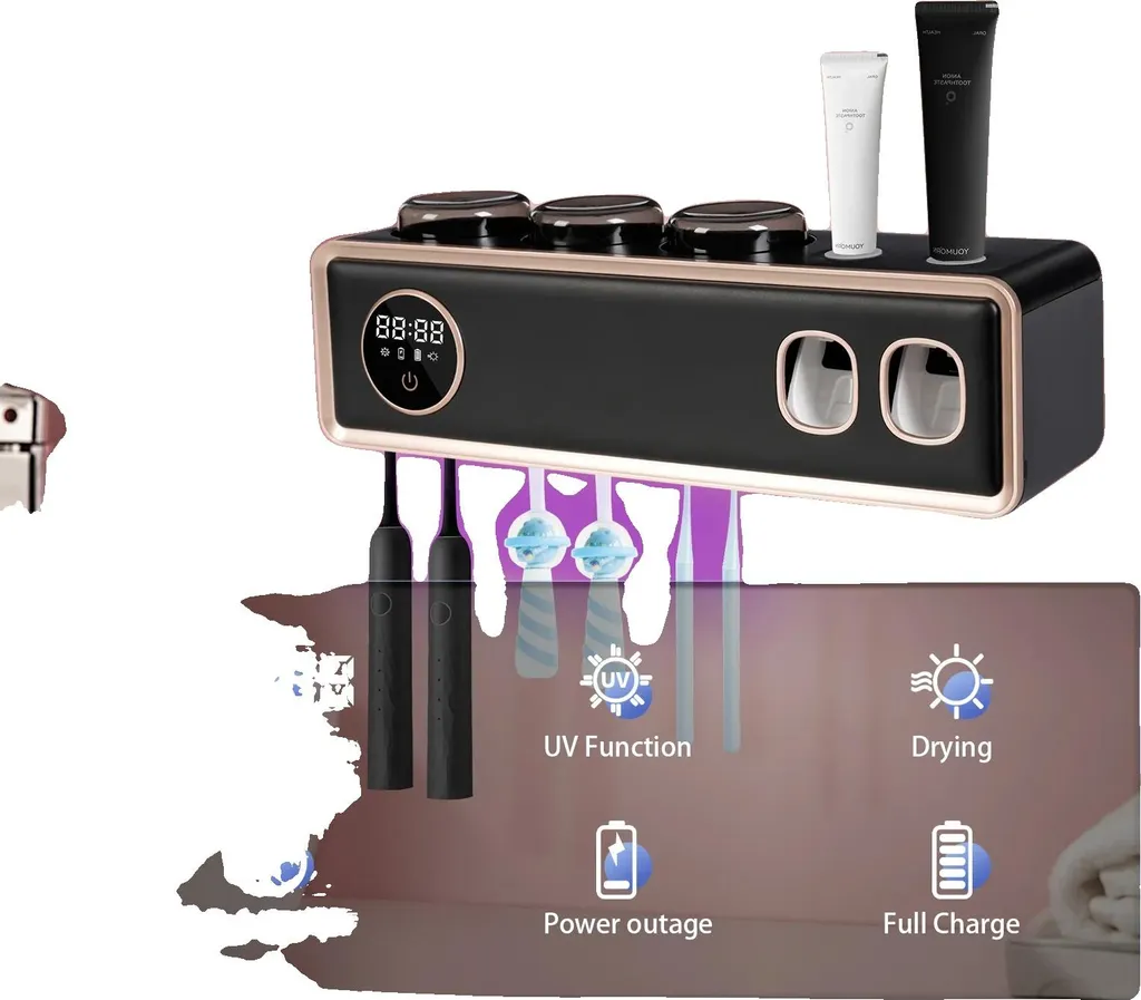 Support brosse à dents désinfectant UVC à batterie longue autonomie