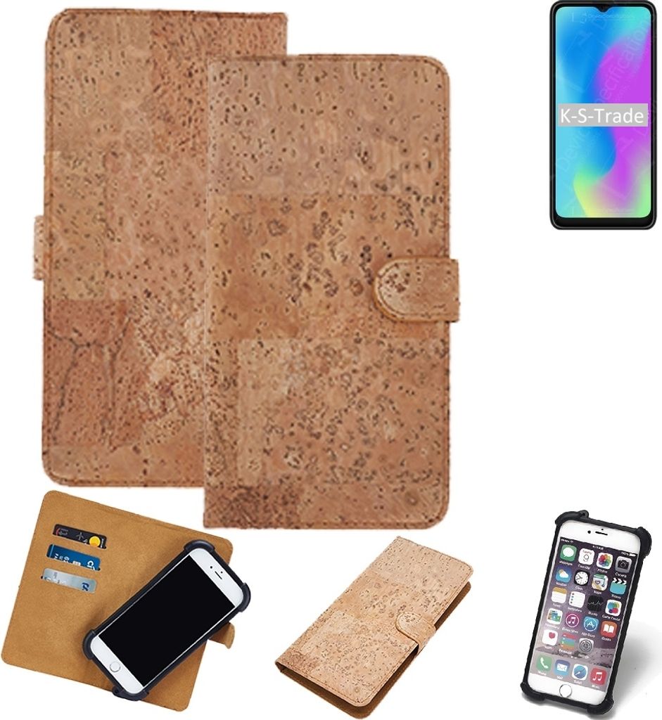 K-S-Trade Hülle kompatibel mit HiSense E50 Lite Kork Handyhülle Cover Schutzhülle TPU Case Bumper in Hellbraun, (1x)