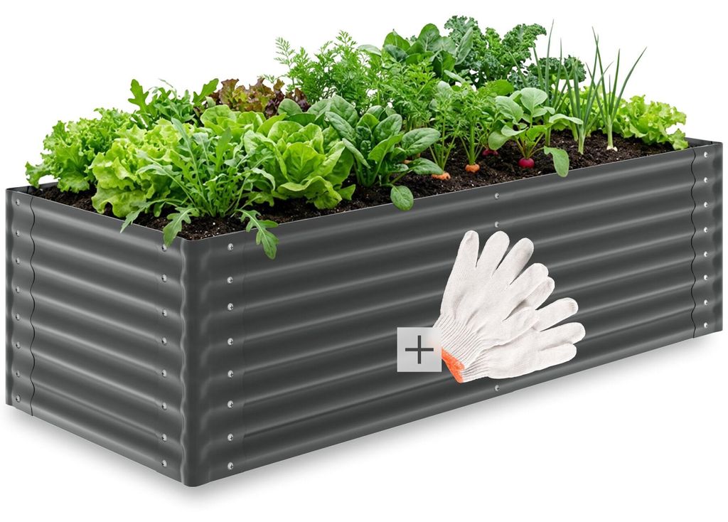 tectake Hochbeet Blomma verzinkt 200x80x62cm 970L Stahl Produktbild 