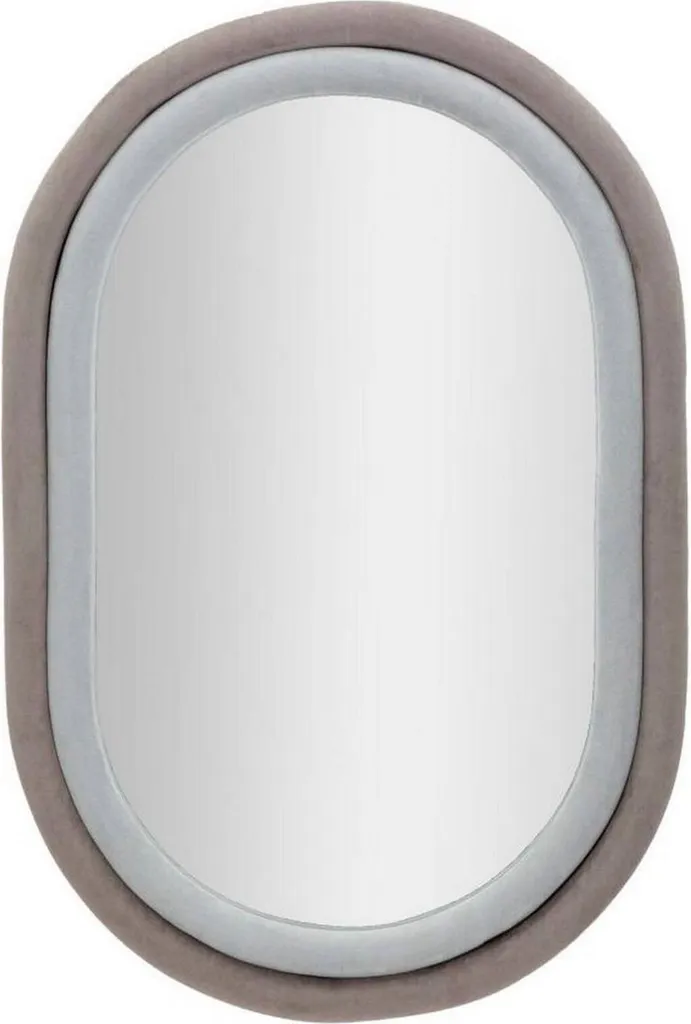 Dmora Specchio Marinetti 4x90h cm Grigio Tortora, Materiale Struttura in Tessuto