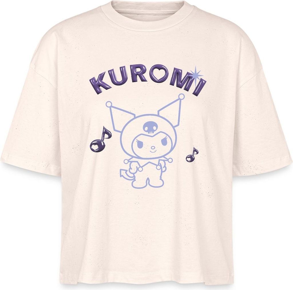 Spreadshirt Kuromi Outline Mit Chrome Schriftzug Boxy Shirt Damen, S, Natur