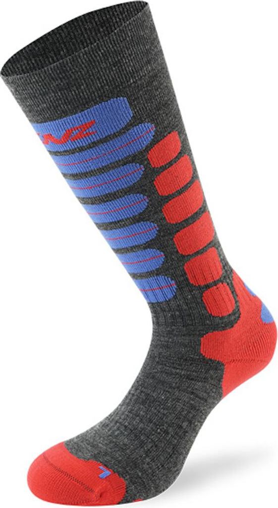 Lenz Skiing 2.0 Kinder Socken, grau/blau/rot, 23-26