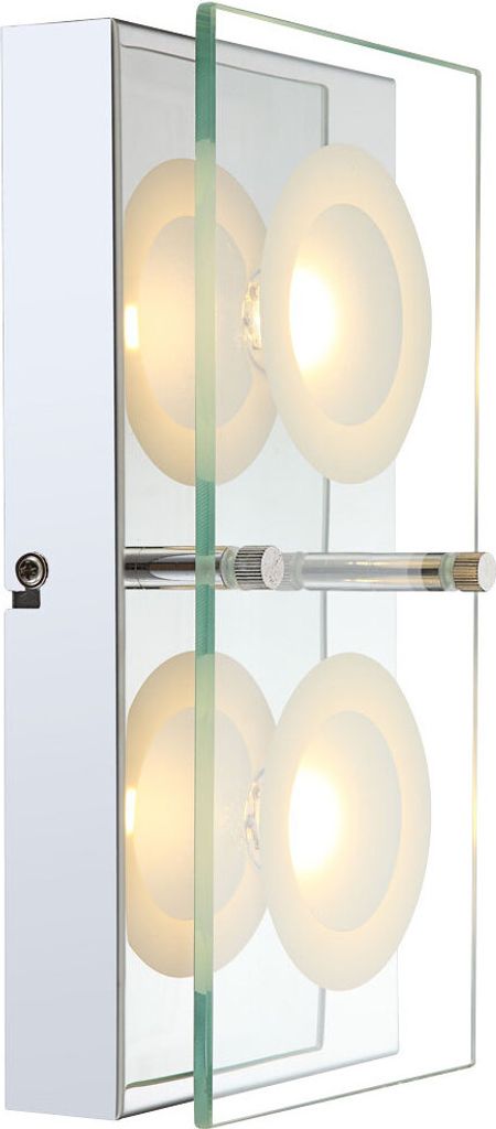 LED Wandlampe, Glasplatte, 2 flammig, L 25 cm