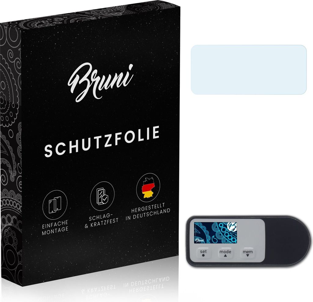 Bruni Basics-Clear 2x Schutzfolie kompatibel mit Omron Walking style One 2.1 Folie