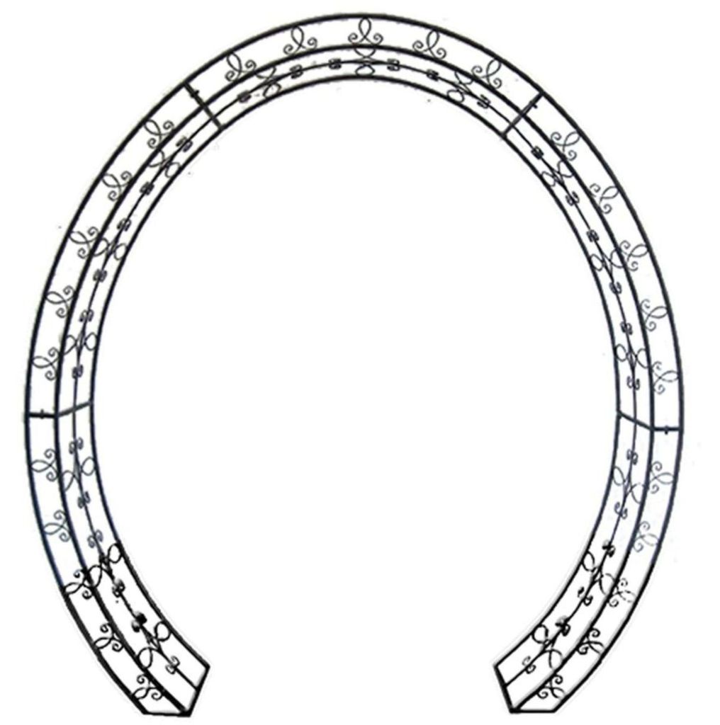 Rosenbogen MILAN oval Schwarz Stahl | Gartenbogen Metall Rankhilfe Rosenhilfe